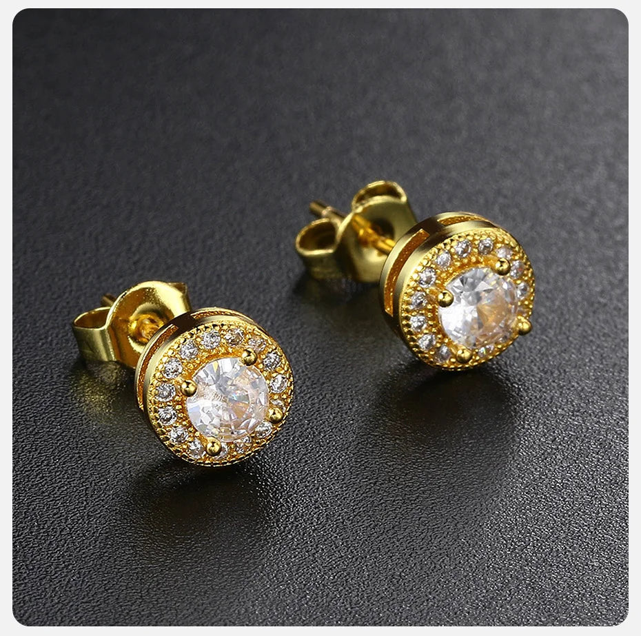 Ariel Luxury CZ Stone Stud Earrings