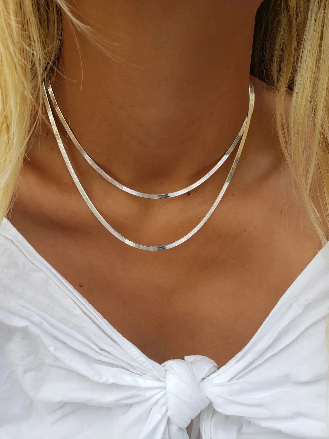 Silver snake chain for women