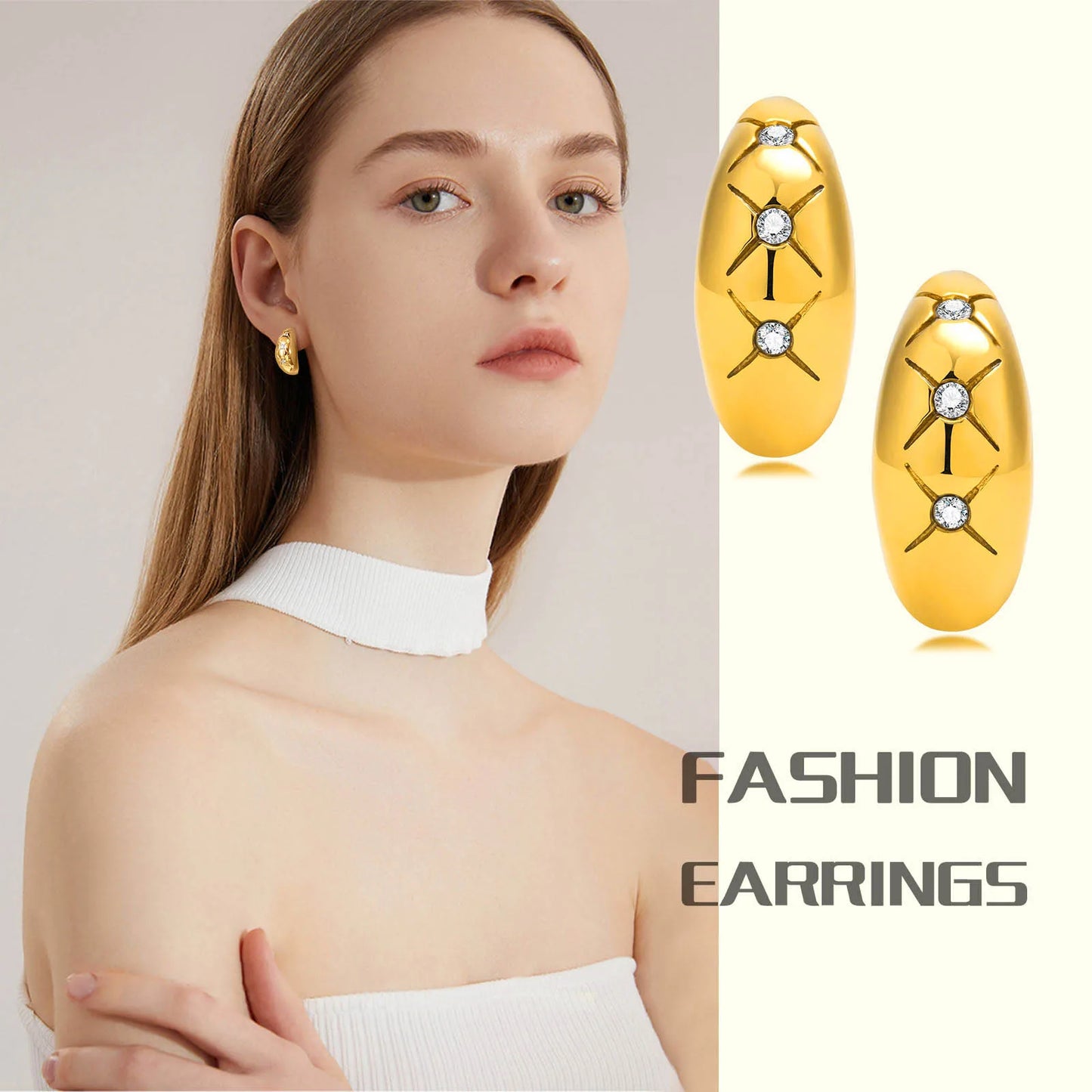 Ariel Minimalist C Shaped Hoop Earrings