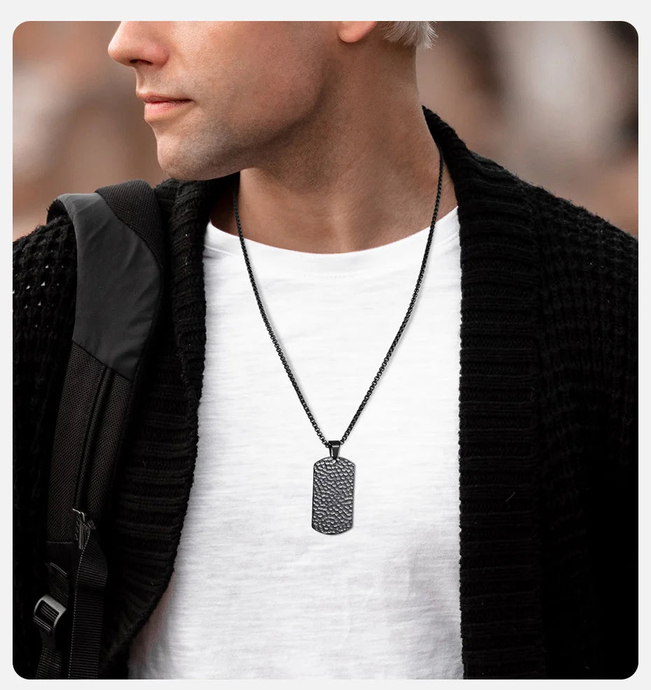 Ariel Punk Hammered Style Necklaces for Men