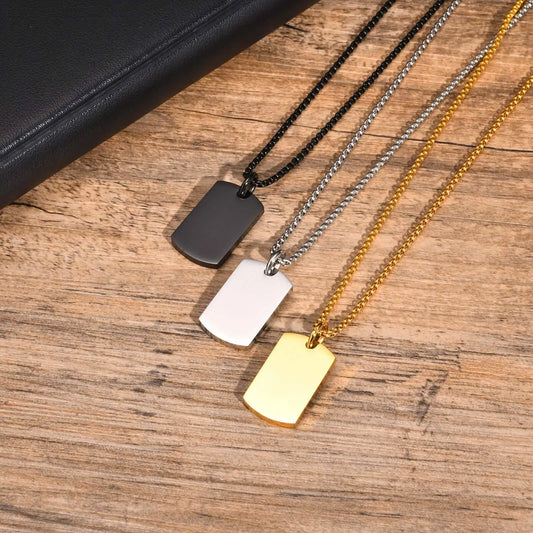 Ariel Small Thick Tag Necklaces for Men