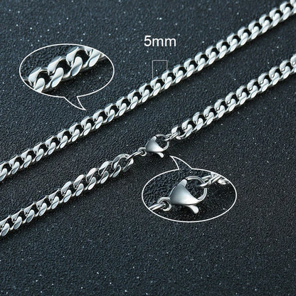 Ariel 3-7mm Cuban Chain Necklaces for Men