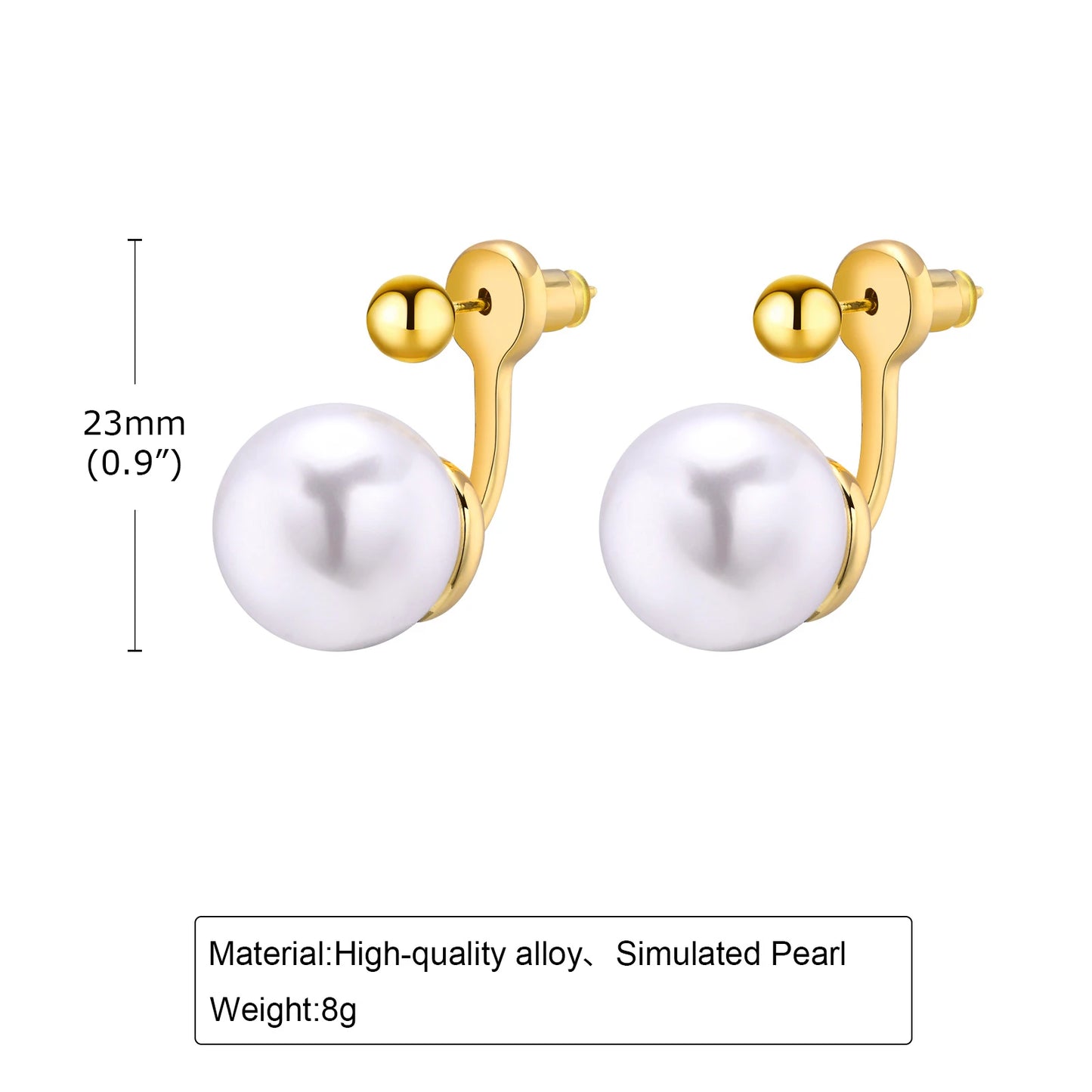 Ariel Minimalist Round Simulated Pearl Earrings for Women