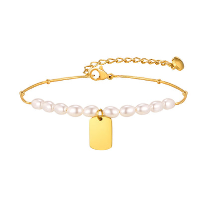 Ariel jewels pearl initial bracelet