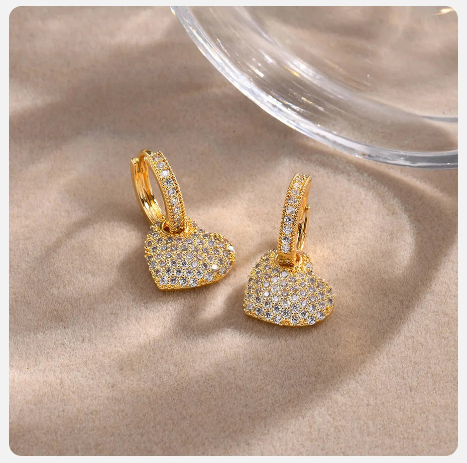 Ariel Elegant Sparking Heart Earrings for Women