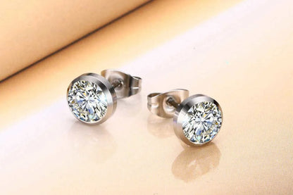 Ariel CZ Stone Classic Simple Stud Earrings for Women