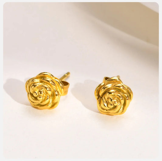 Ariel Elegant Rose Flower Stud Earrings for Women