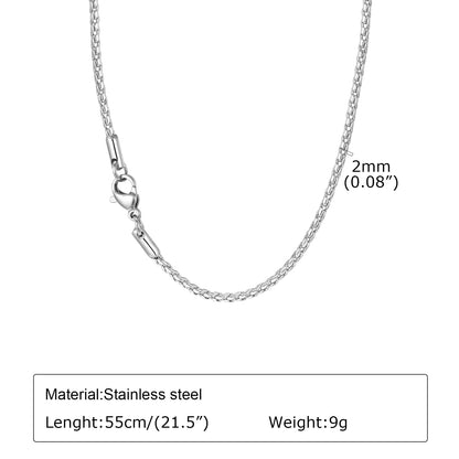 Ariel 2mm Round Cuban Chain Necklace