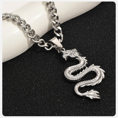 Ariel Men Rock Punk Dragon Necklace for Boys