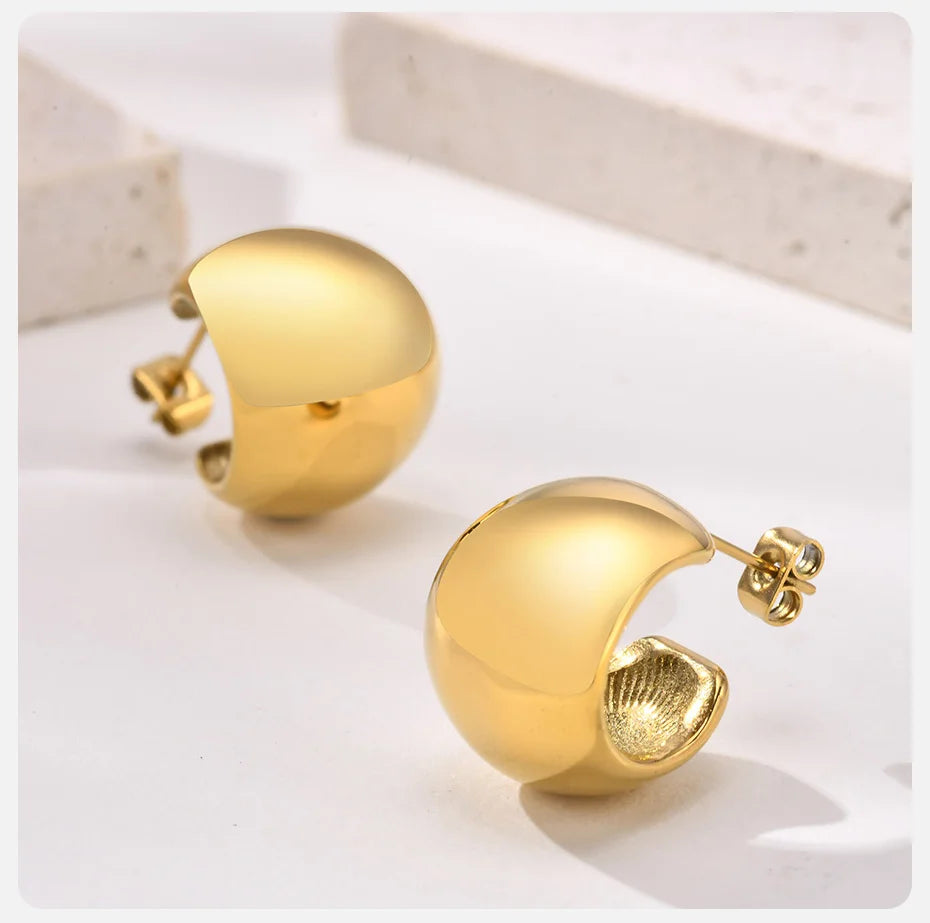 Ariel Gold Color Hoop Earrings for Women