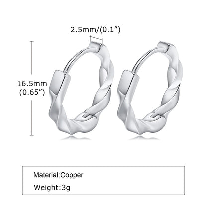 Ariel Simple Twisted Mobius Hoop Huggie Earrings for Men