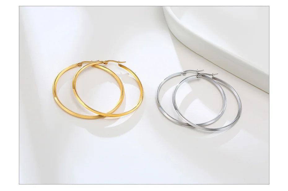 Ariel Minimalist Large Hoop Earrings for Women