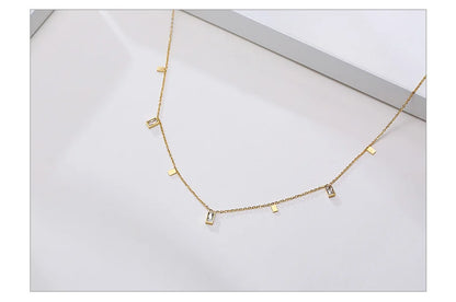 Elegant CZ Stone Choker Necklaces for Women,Gold Color Stainless Steel Birthday Party Jewelry,Collar Gift for Her