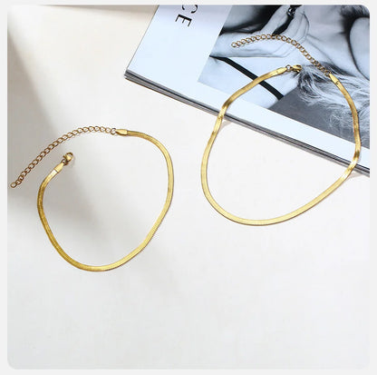 Ariel Basic 3/4/5mm Wide Herringbone Necklaces for Women