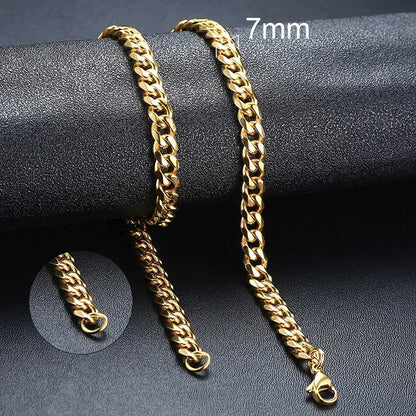 Ariel 3-7mm Cuban Chain Necklaces for Men