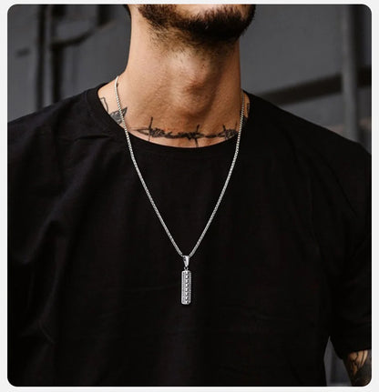 Ariel Thicken Vertical Bar Necklace for Men