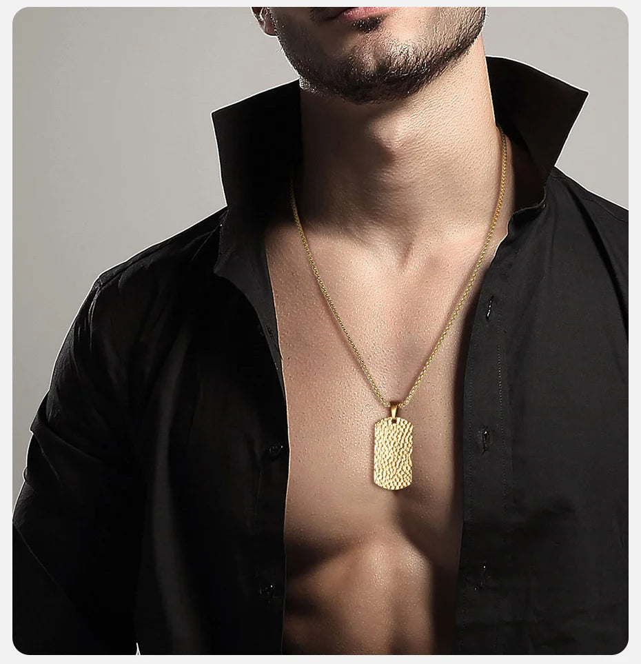 Ariel Punk Hammered Style Necklaces for Men