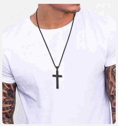 Ariel Simple Men Cross Pendant Necklace